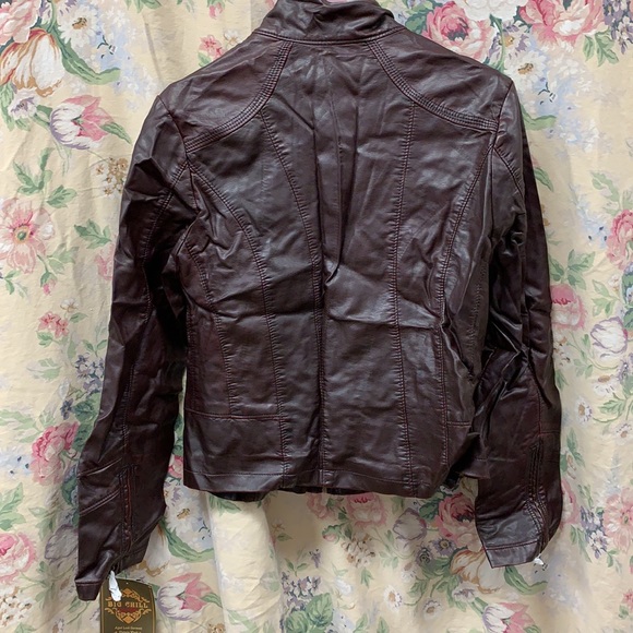 Faux Leather Motercycle Jacket - Picture 2 of 7
